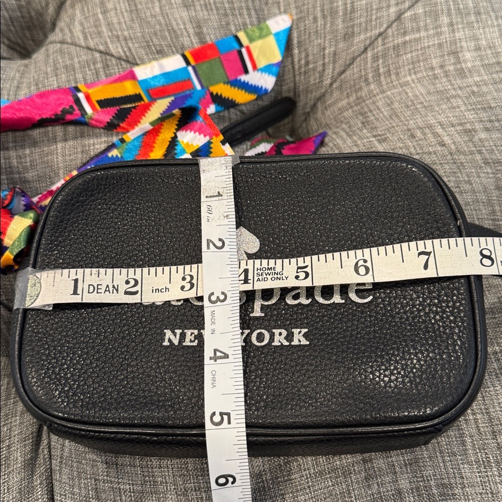 Kate Spade Bag Glitter On Mini Camera Black Pebbled Leather Crossbody - Picture 17 of 17